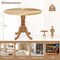 Costway Rustic Dining Table Wooden Dining Table with Round Tabletop & Curved Trestle Legs Natural/Walnut/Black/White/White&Walnut/White&Natural